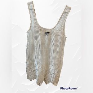 Topshop White Crochet Swim Coverup